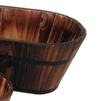 Traditional Oval Shaped Wooden Planters with Narrow Bottom, Set of 3, Brown - BM210383