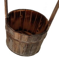 Old School Wooden Planters with Large Heightened Handles, Set of 2, Brown - BM210384