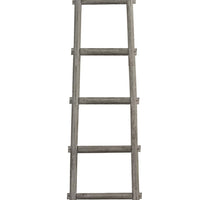 Transitional Style Wooden Decor Ladder with 6 Steps, Gray - BM210393