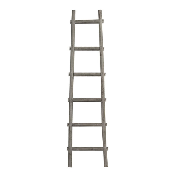 Transitional Style Wooden Decor Ladder with 6 Steps, Gray - BM210393