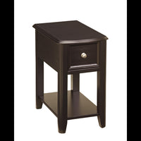 1 Drawer Chair Side End Table with Open Bottom Shelf in Dark Brown - BM210623