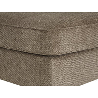 Fabric Upholstered Square Oversized Ottoman with Tapered Block Legs in Brown - BM210746