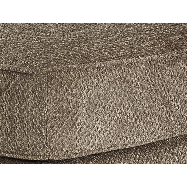 Fabric Upholstered Square Oversized Ottoman with Tapered Block Legs in Brown - BM210746