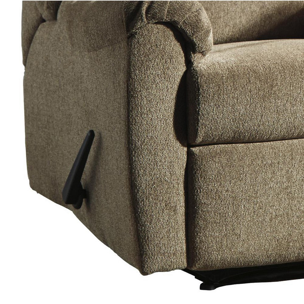Fabric Upholstered Zero Wall Recliner with Pillow Top Armrests in Beige - BM210773