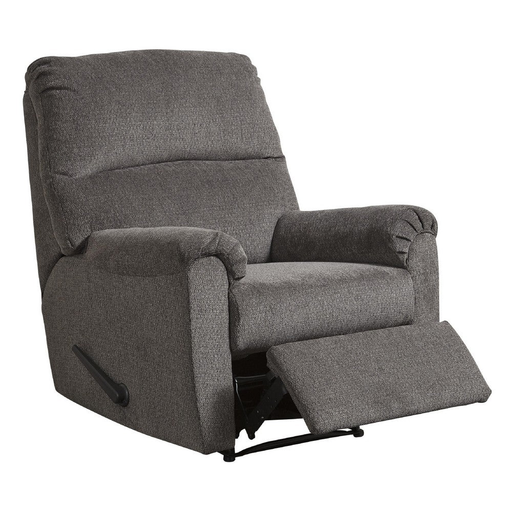 Fabric Upholstered Zero Wall Recliner with Pillow Top Armrests in Gray - BM210775