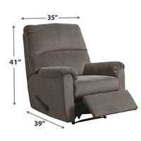 Fabric Upholstered Zero Wall Recliner with Pillow Top Armrests in Gray - BM210775