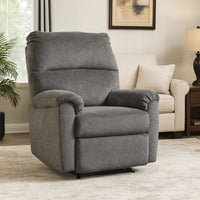 Fabric Upholstered Zero Wall Recliner with Pillow Top Armrests in Gray - BM210775