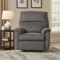 Fabric Upholstered Zero Wall Recliner with Pillow Top Armrests in Gray - BM210775