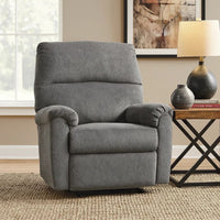 Fabric Upholstered Zero Wall Recliner with Pillow Top Armrests in Gray - BM210775