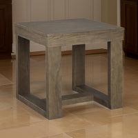 Grained Wooden Frame End Table with Trestle Base in Taupe Brown - BM210783