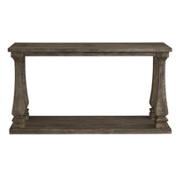 Rectangular Wooden Sofa Table with Square Baluster Legs, Gray - BM210854