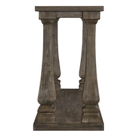 Rectangular Wooden Sofa Table with Square Baluster Legs, Gray - BM210854