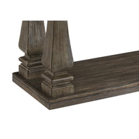 Rectangular Wooden Sofa Table with Square Baluster Legs, Gray - BM210854