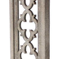 Rectangular Wood Candle Holder with Floral Lattice Pattern, Set of 2,Brown - BM211051