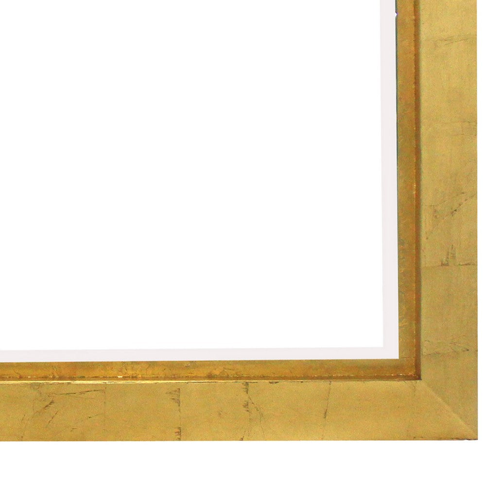 Contemporary Style Rectangular Wooden Frame Wall Mirror, Gold and Silver - BM211053