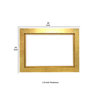 Contemporary Style Rectangular Wooden Frame Wall Mirror, Gold and Silver - BM211053