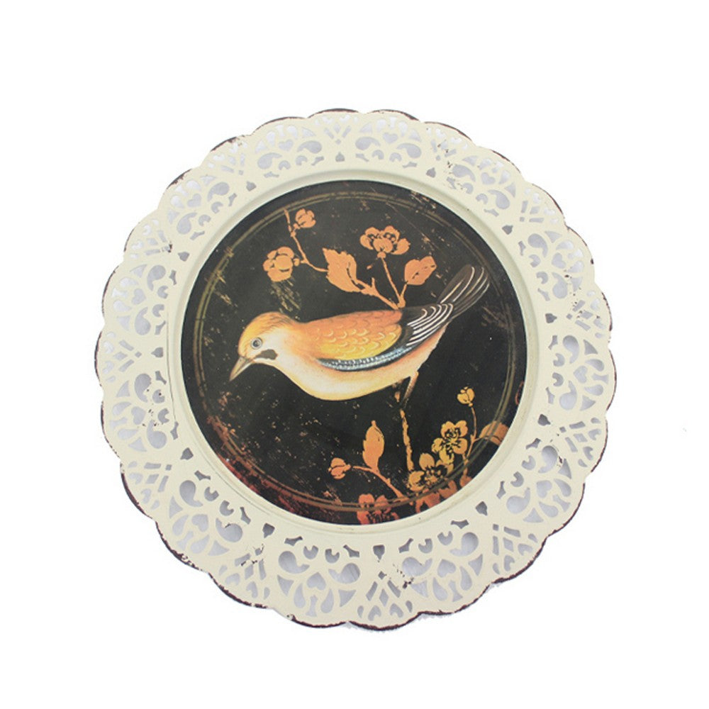 4 Piece Transitional Plate Design Wall Decor with Nature Theme, Multicolor - BM211057