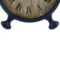 Antique Clock Design Metal Wall Decor with Spade Needles, Blue - BM211062