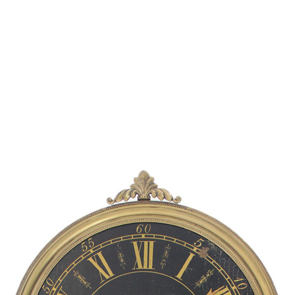 Classic Clock Wall Decor with Pendulum and Spade Needles, Yellow and Black - BM211064