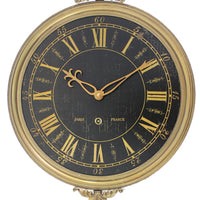 Classic Clock Wall Decor with Pendulum and Spade Needles, Yellow and Black - BM211064