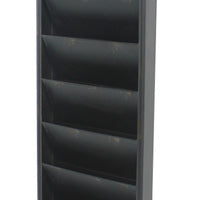 Antique Rustic Style Clock Design Wall Organizer with 6 Slots, Black - BM211067