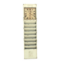 Antique Rustic Style Clock Design Wall Organizer with 6 Slots, White - BM211068