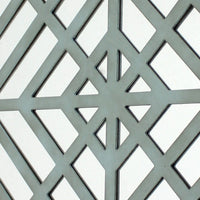 Contemporary Mirrored Wall Decor with Geometric Overlay on Top, Blue and Silver - BM211072