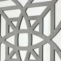 23 x 23 Mirrored Wall Decor with Geometric Wood Cut Out, Gray - BM211075