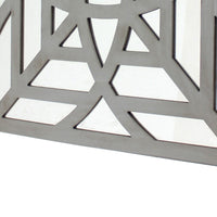23 x 23 Mirrored Wall Decor with Geometric Wood Cut Out, Gray - BM211075