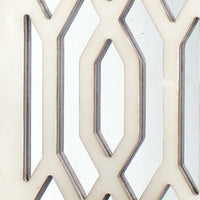 17 Inch Mirrored Wall Art, Candle Holder Sconce, Lattice Design, White - BM211083