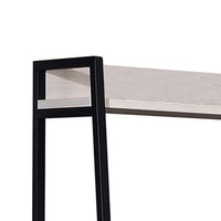 Wooden Bookshelf with 5 Open Compartments, Washed White and Black - BM211104