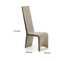 Wood Dining Chair, Long Tilted Back, Set of 2, Ebony Brown, Taupe Gray - BM211237