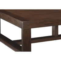 Grained Wooden Frame Cocktail Table with Trestle Base in Dark Brown - BM213239