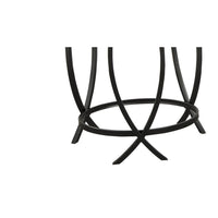 Contemporary Round Table Set with Glass Top and Geometric Metal Body in Black - BM213280