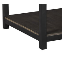 Two Tone Wooden End Table with 1 Drawer and Metal Base in Brown and Black - BM213288