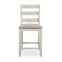 Ashley Kempton Barstool Set of 2 | Upholstered | Brown and White | Wood - BM213402