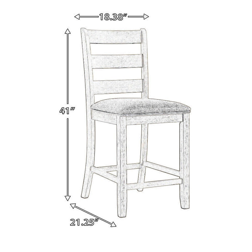 Ashley Kempton Barstool Set of 2 | Upholstered | Brown and White | Wood - BM213402