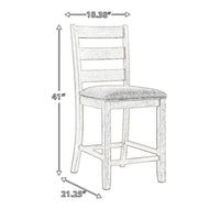 Ashley Kempton Barstool Set of 2 | Upholstered | Brown and White | Wood - BM213402