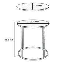 Round Metal Frame Side Table with Tubular Legs, Black - BM214005