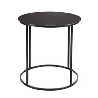 Round Metal Frame Side Table with Tubular Legs, Black - BM214005