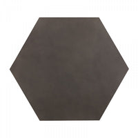 Hexagonal Concrete End Table with Metal Base, Gray and Black - BM214837