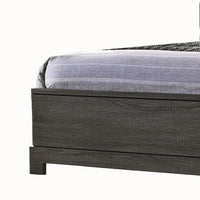 Wooden Queen Size Low Profile Size Bed with Bookcase Headboard, Gray - BM214926