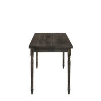 Rustic Style Wooden Dining Table with Rectangular Top and Turned Legs, Gray - BM214963