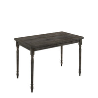 Rustic Style Wooden Dining Table with Rectangular Top and Turned Legs, Gray - BM214963