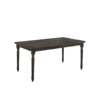 Rustic Style Wooden Dining Table with Rectangular Top and Turned Legs, Gray - BM214963