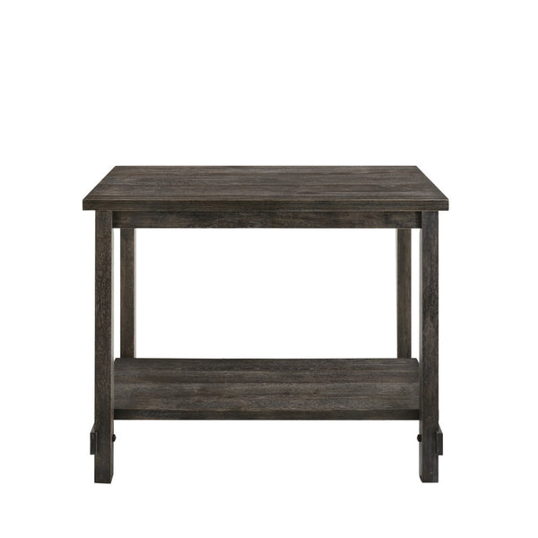 Counter Height Wooden Dining Table with Open Bottom Shelf, Gray - BM214972