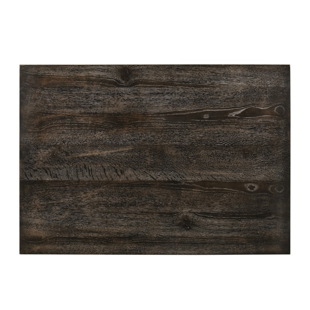 Counter Height Wooden Dining Table with Open Bottom Shelf, Gray - BM214972