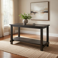 Counter Height Wooden Dining Table with Open Bottom Shelf, Gray - BM214972