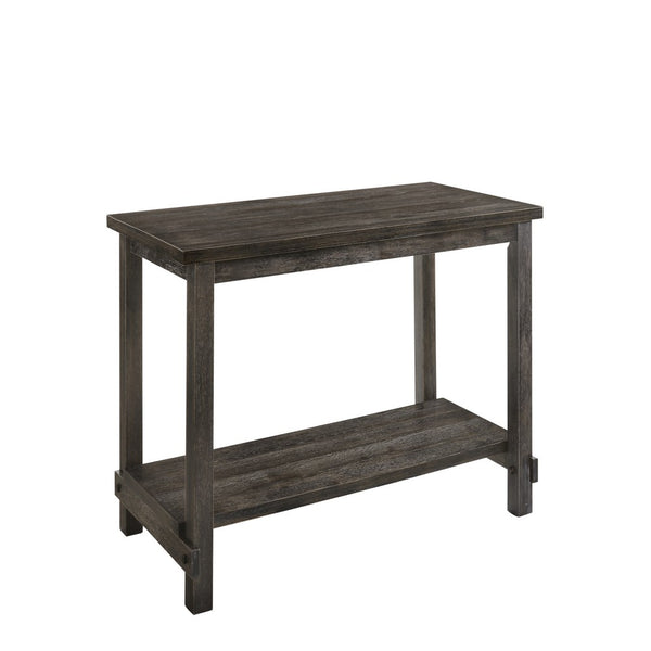 Counter Height Wooden Dining Table with Open Bottom Shelf, Gray - BM214972