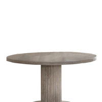 Round Dining Table with Fluted Column Pedestal Base, Gray - BM215017